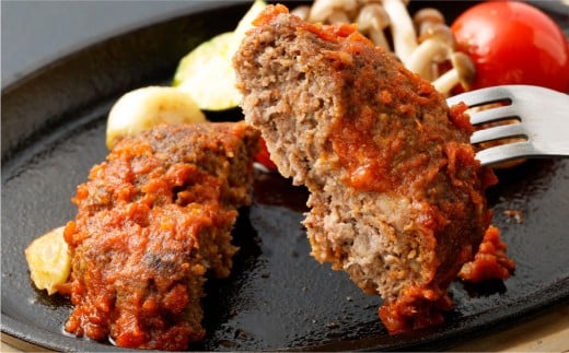 国産 合挽 手ごねハンバーグ ガーリック トマトソース 10個 ハンバーグ ガーリックトマト お肉 牛肉 ソース付き 晩御飯 食事 冷凍 福岡県 遠賀町