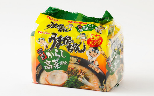 うまかっちゃん 博多からし高菜風味 30食 (5袋×6パック) とんこつ ラーメン インスタントラーメン 袋麺: 遠賀町ANAのふるさと納税