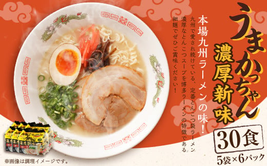 うまかっちゃん 濃厚新味 30食 (5袋×6パック) とんこつ ラーメン インスタントラーメン 袋麺 細麺: 遠賀町ANAのふるさと納税