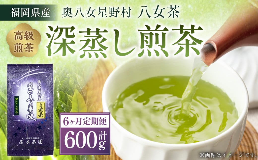 【6ヶ月定期便】【八女茶】奥八女星野村 深蒸し高級煎茶 (深蒸し茶) 100g×1袋
