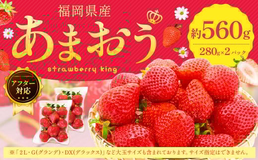 【アフター対応】あまおう 約280g×2パック