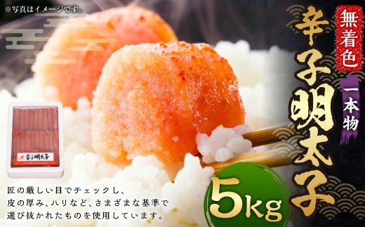 博多まるきた水産 無着色 辛子明太子 一本物 計5kg （ 1kg × 5箱 ） 明太子 辛子 めんたいこ 冷凍 めんたい 魚卵 海鮮 魚介類 ご飯のお供 おつまみ おかず
