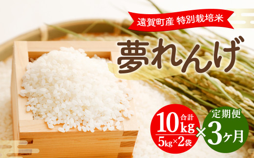 【3ヶ月定期便】 特別栽培米 夢れんげ 10kg×1袋 合計30kg 精米 米 コメ 定期便 【2025年10月下旬発送開始】