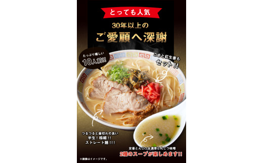 博多ラーメン 10人前 株式会社フーデリジェンス《30日以内に出荷予定(土日祝除く)》福岡県 鞍手郡 小竹町 ラーメン---sc_dlihktmen_30d_r7_9000_10p---
