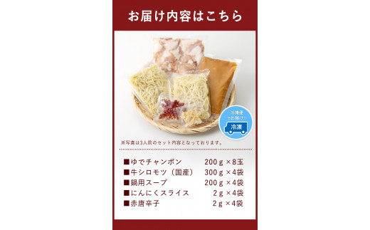 厳選国産牛博多もつ鍋みそ味パーティーセット12人前（3人前×4セット）《30日以内に出荷予定(土日祝除く)》福岡県  もつ鍋---sc_fhtajhmtm_30d_r7_40000_12p---