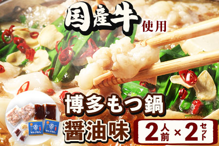 もつ鍋醤油味 2人前×2セット 計4人前 株式会社マル五 国産牛 マルゴめん《30日以内に出荷予定(土日祝除く)》 ---sc_fmrgsyoyu_30d_r7_13500_4p---