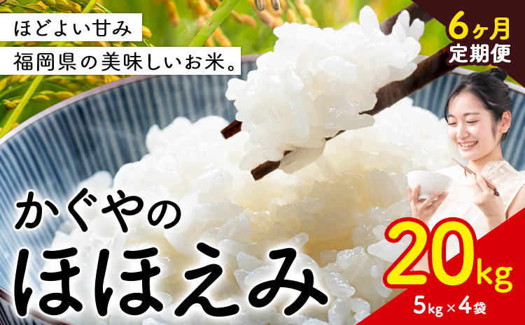 【6ヶ月定期便】米 かぐやのほほえみ 20kg 白米 《お申込みの翌月から出荷開始》 福岡県 小竹町 お米 ブレンド米 国産---ktk_khhtei_219000_20kg_mo6---