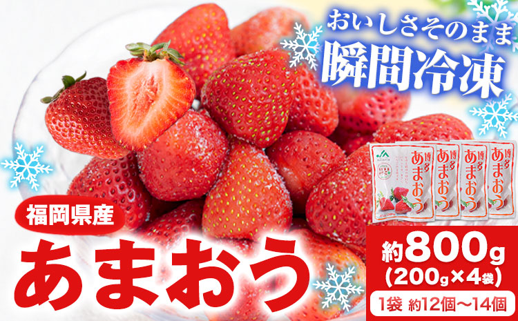 冷凍あまおう 約800g(約200g×4袋) [1-5営業日以内に出荷予定(土日祝除く)]いちご 福岡県 鞍手郡 小竹町 送料無料---sc_famaou_s_24_11000_800g---