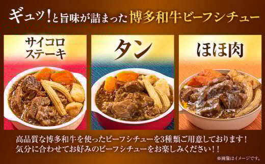 博多和牛 の ビーフシチュー 230g×3種類 ( サイコロステーキ タン ほほ肉 ) 清柳食産《30日以内に出荷予定(土日祝除く)》---skr_fbeafsty_30d_r7_13000_690g---
