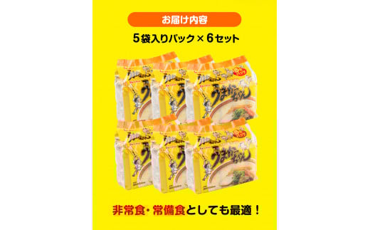 うまかっちゃん 30食セット （5個入りパック×6セット）豚骨 とんこつ ラーメン 《30日以内に出荷予定(土日祝除く)》---skr_jseumkcn_30d_r7_12000_30p---