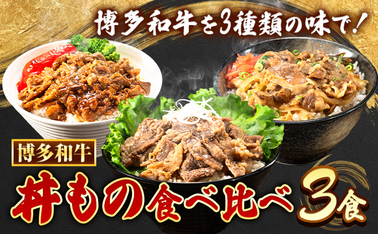 博多和牛 牛丼 ハヤシ丼 カルビ丼 丼ものセット各 200g x 1パック 600g 清柳食産《30日以内に出荷予定(土日祝除く)》---skr_fdonmn_30d_r7_13000_600g---