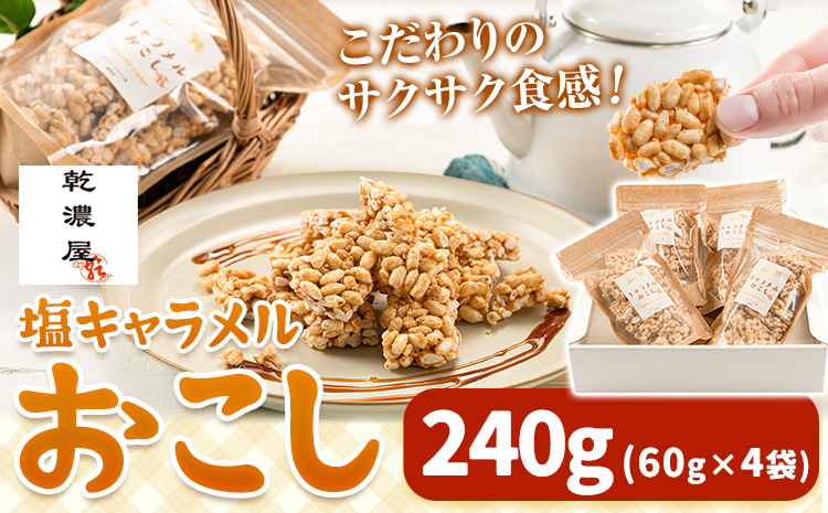 キャラメルおこし240g(60g×4袋)  乾濃屋《30日以内に出荷予定(土日祝除く)》ポン菓子 キャラメル おこし お菓子---skr_knokskya_30d_25_9500_240g---