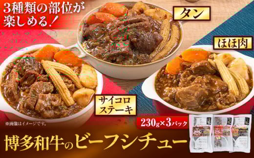 博多和牛 の ビーフシチュー 230g×3種類 ( サイコロステーキ タン ほほ肉 ) 清柳食産《30日以内に出荷予定(土日祝除く)》---skr_fbeafsty_30d_r7_13000_690g---
