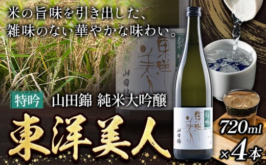 日本酒 東洋美人 特吟 山田錦 純米大吟醸 4本 計2880ml 福岡吟醸倶楽部株式会社《30日以内に出荷予定(土日祝除く)》 ---skr_gntybjn_30d_r7_40000_4i---