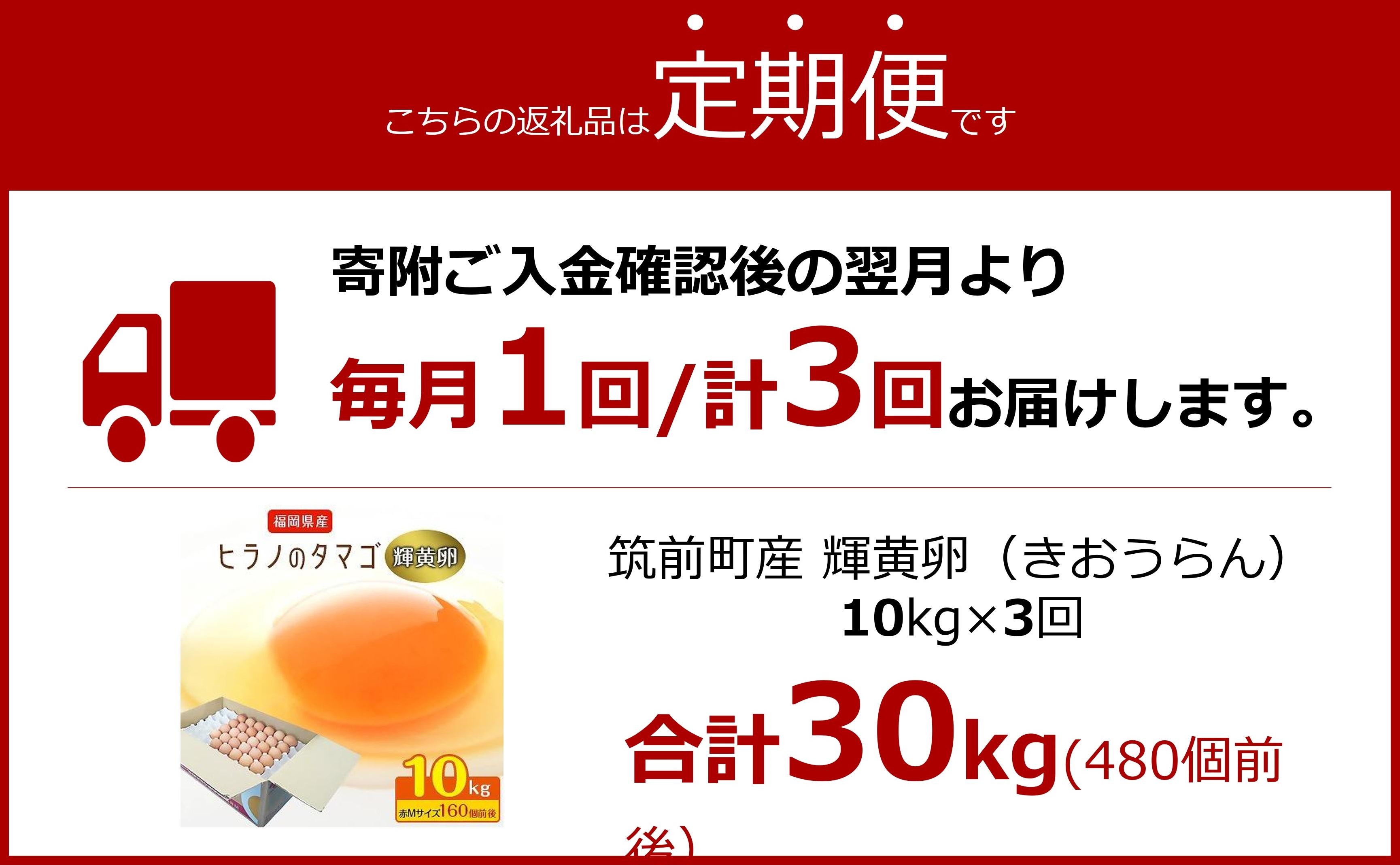 【定期便3回】ヒラノのたまご【輝黄卵(きおうらん)】赤Mサイズ10kg(160個前後)