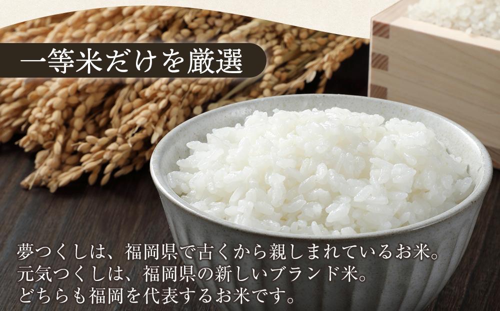 ＜令和7年産＞福岡県産米食べ比べ 無洗米セット「夢つくし」「元気つくし」2種類　計20kg ＜筑前町＞