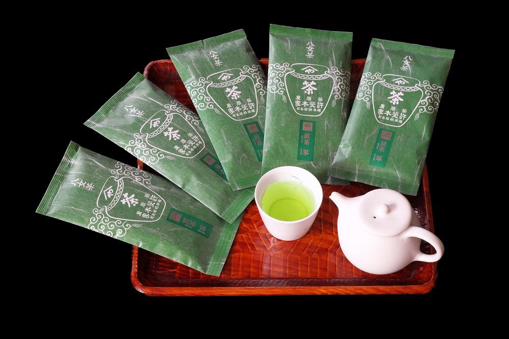 許斐本家14代目おススメの旬の特撰八女茶「翠」５本定番徳用セット【八女茶老舗　江戸宝永年間創業】（ご自宅用）