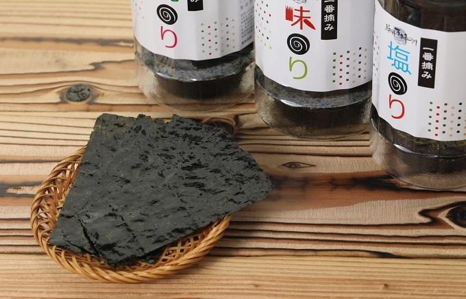 【ギフト用】一番摘み 福岡有明のり９本！！ ボトル入「味のり」「塩のり」「焼のり」詰合せ