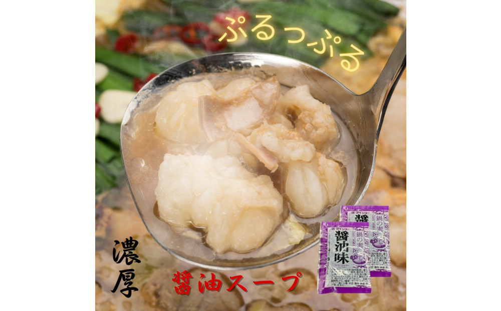 【化粧箱入り】福岡グルメ！博多牛もつ鍋セット6人前(牛もつ 2人前200g×3袋)