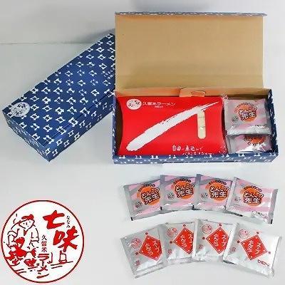 本場九州ラーメン2種セット　博多風とんこつ味＆ピリ辛豚骨スープ　かすり化粧箱入(各8人前)×2箱