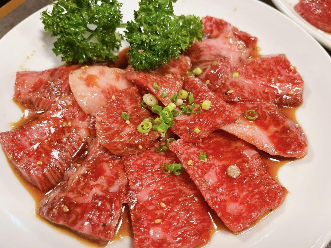 【定期便全3回】博多和牛A4ランク以上焼肉用タレ漬550g　　　