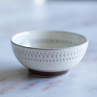 AA46 小石原焼 カネハ窯 飛び鉋中鉢(シンプル)