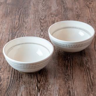 AA88 小石原焼 カネハ窯 飛び鉋中鉢セット(シンプル)