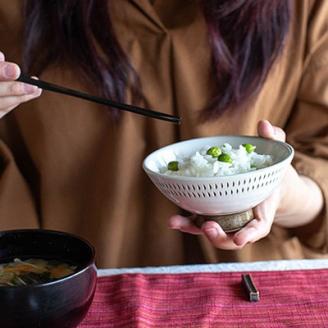 AA96 小石原焼 カネハ窯 飛び鉋飯碗 小(フチ飛び鉋)