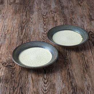 AA102 小石原焼 カネハ窯 飛び鉋プレートセット【小】(茶マット)