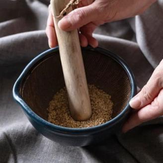 AAB9 小石原焼 原彦窯 すり鉢（ネイビー・マット）【S】