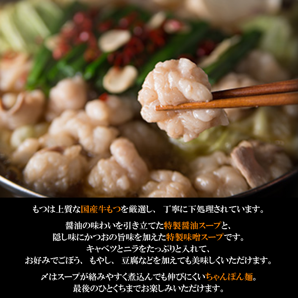 2P14 【ギフト用】博多もつ鍋　食べ比べ3人前セット（醤油味・味噌味）