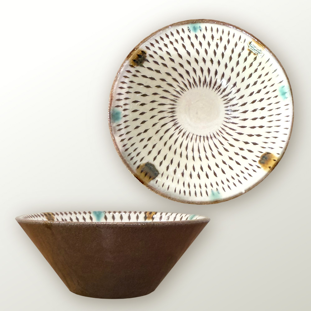 C23 【小石原焼　まるた窯】小鉢2枚セット（三彩）