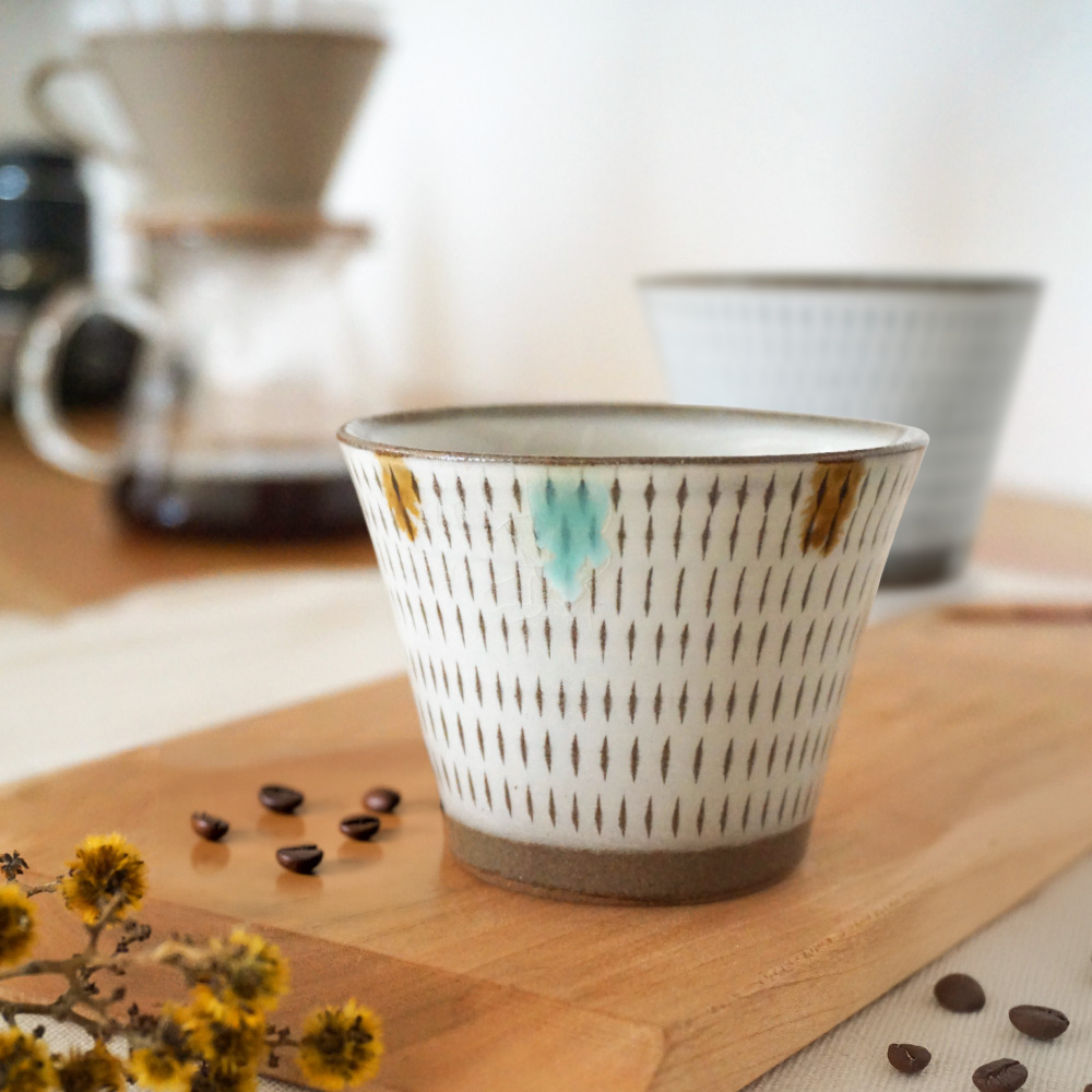 C6 【小石原焼 まるた窯】 蕎麦猪口（三彩）