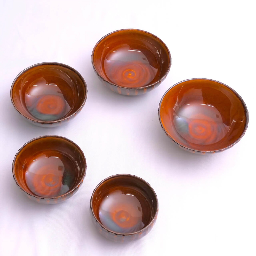 FR7 百碗 飴釉刷毛目(マルダイ窯)