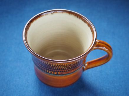 H30 小石原焼飴釉飛鉋マグカップ（太田熊雄窯）