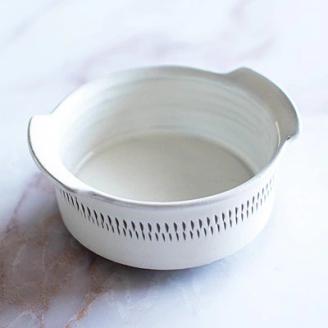 AA120 小石原焼 カネハ窯 飛び鉋グラタン皿セット(白ツヤ×M)