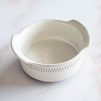 AA111 小石原焼 カネハ窯 飛び鉋グラタン皿(白艶×S)