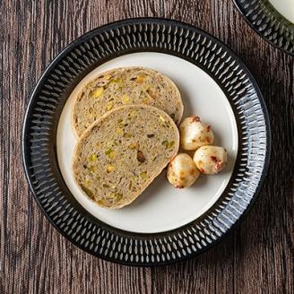 AA30 小石原焼　カネハ窯　飛び鉋プレート【大】(黒×白ツヤ)