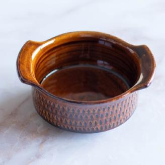 AA43 小石原焼 カネハ窯 飛び鉋グラタン皿(飴ツヤ×M)