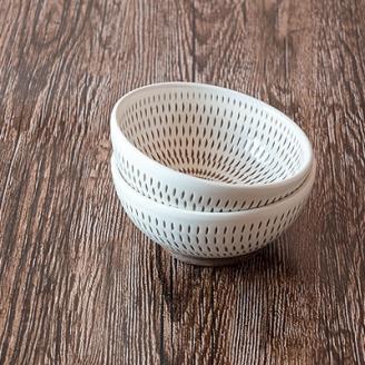 AA84 小石原焼 カネハ窯 飛び鉋小鉢セット(両面)