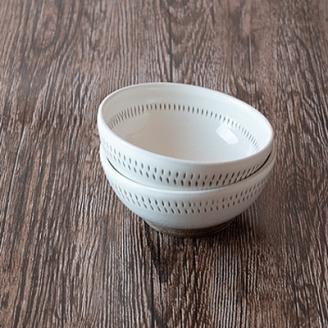 AA85 小石原焼 カネハ窯 飛び鉋小鉢セット(シンプル)