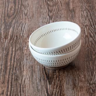 AA86 小石原焼 カネハ窯 飛び鉋小鉢セット(両面・シンプル)