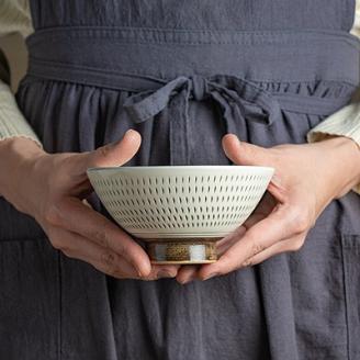 AA93 小石原焼 カネハ窯 飛び鉋飯碗 大(全飛び鉋)