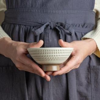 AA94 小石原焼 カネハ窯 飛び鉋飯碗 小(全飛び鉋)