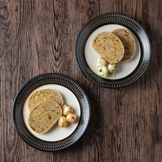 AA99 小石原焼 カネハ窯 飛び鉋プレートセット【大】(黒×白ツヤ)