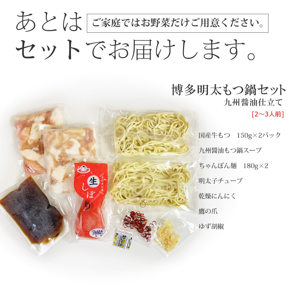 4A18-S 博多明太醤油もつ鍋セット(2～3人前)