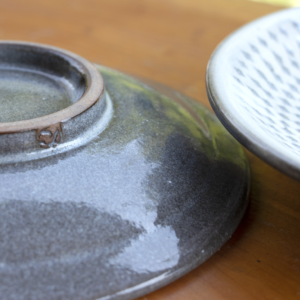 C10 【小石原焼 まるた窯】5寸皿２枚セット（白釉）