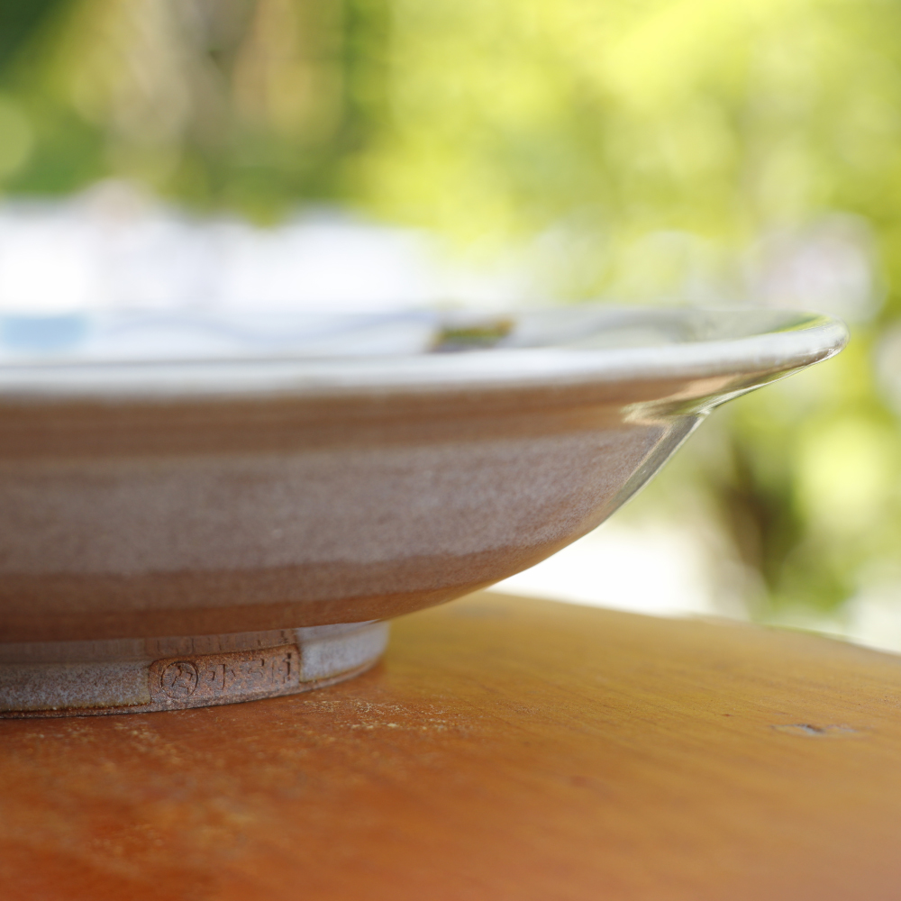 C11 【小石原焼 まるた窯】三彩櫛目リム鉢