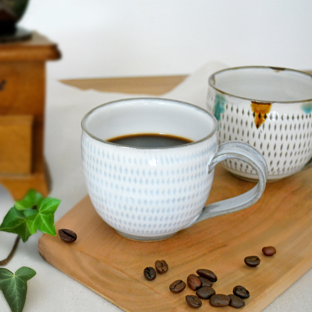 C20 【小石原焼 まるた窯】飛鉋 マグカップ（白釉）