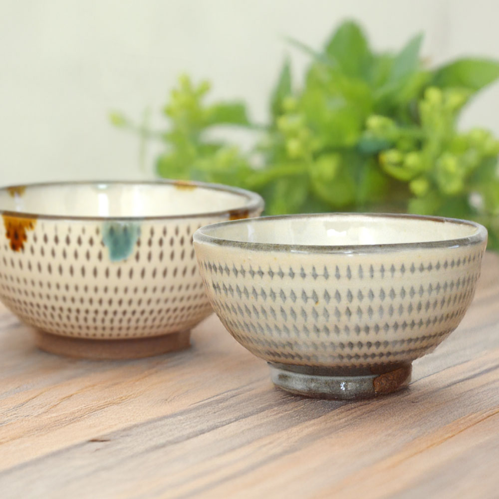 C21 【小石原焼 まるた窯】飛鉋 碗（白釉）